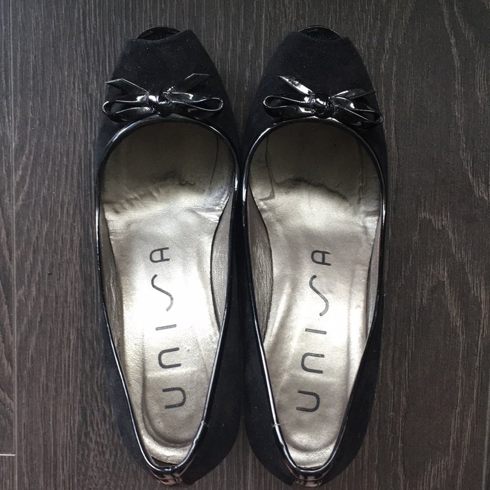 Unisa Black Women's Flats with Bow Detail